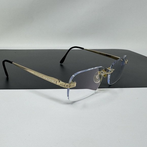 CAVIAR Eyeglasses M2309 21 Gold Crystals Half Rim Frame 53
